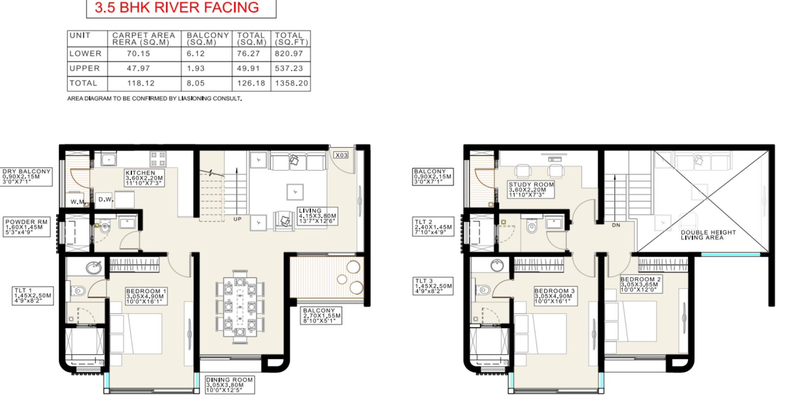 Riverdale Grand in Kharadi Pune 3.5 BHK Floor Plan